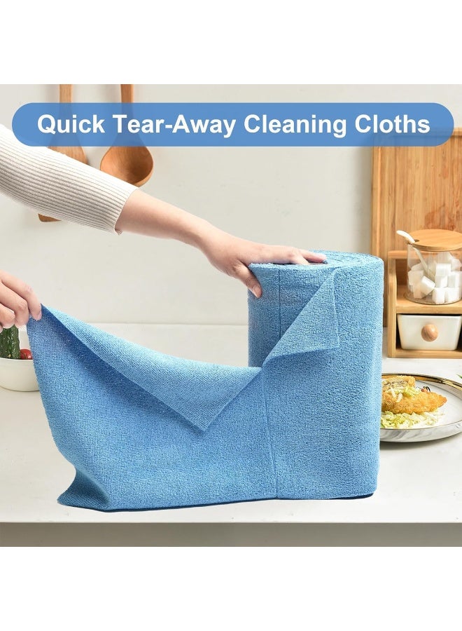 Agc Blue Microfiber Cleaning Cloth Roll 30x30cm 30PCS Reusable Tear Away Towels Super Absorbent Lint Free Scratch Free Quick Dry Soft Durable Multipurpose Kitchen Car Glass Window Floor Home Cleaning Heavy Duty Microfibre Wipes Eco Friendly - Image 5